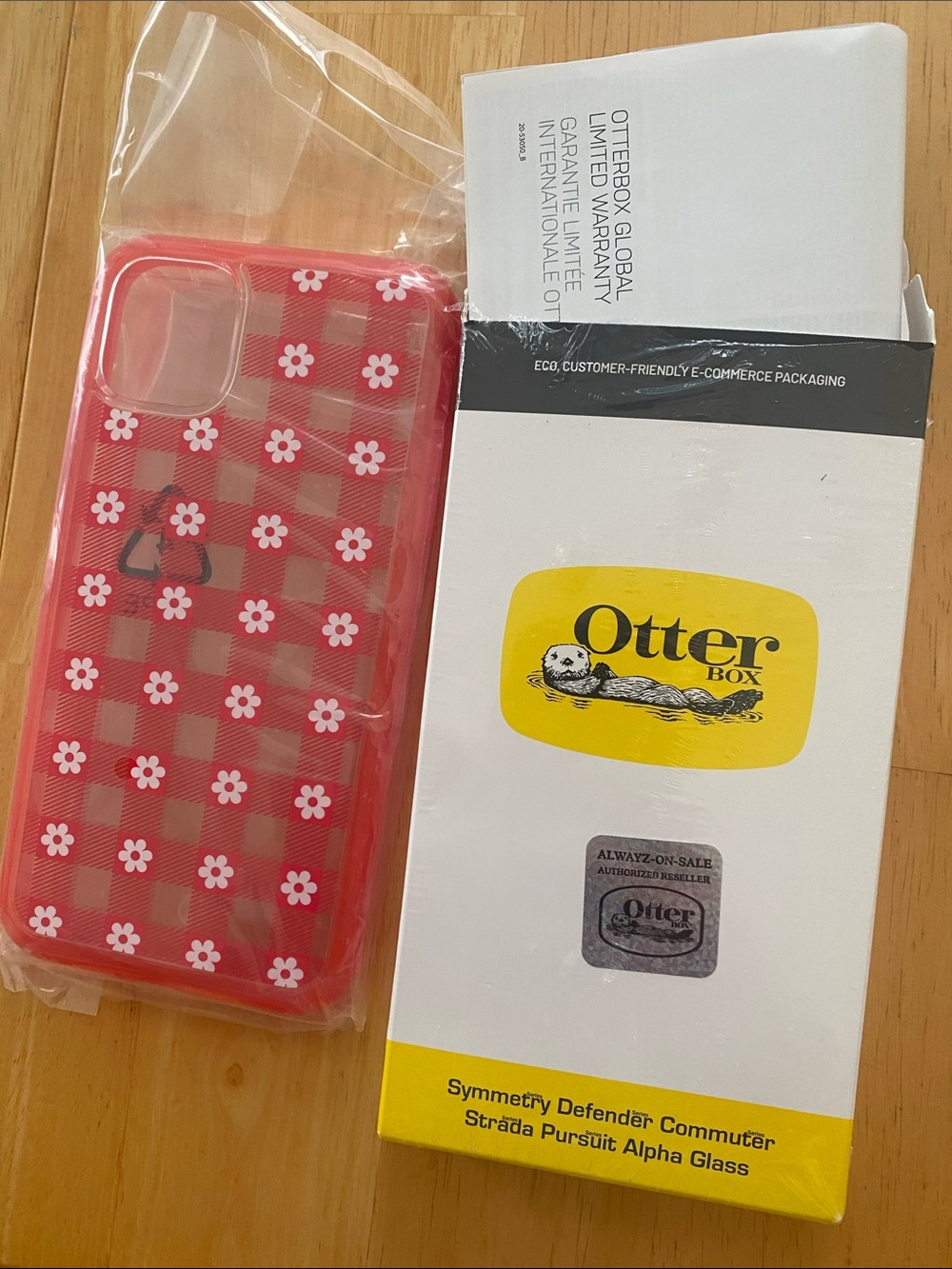OtterBox Symmetry Series Pink Floral Check Phone Case